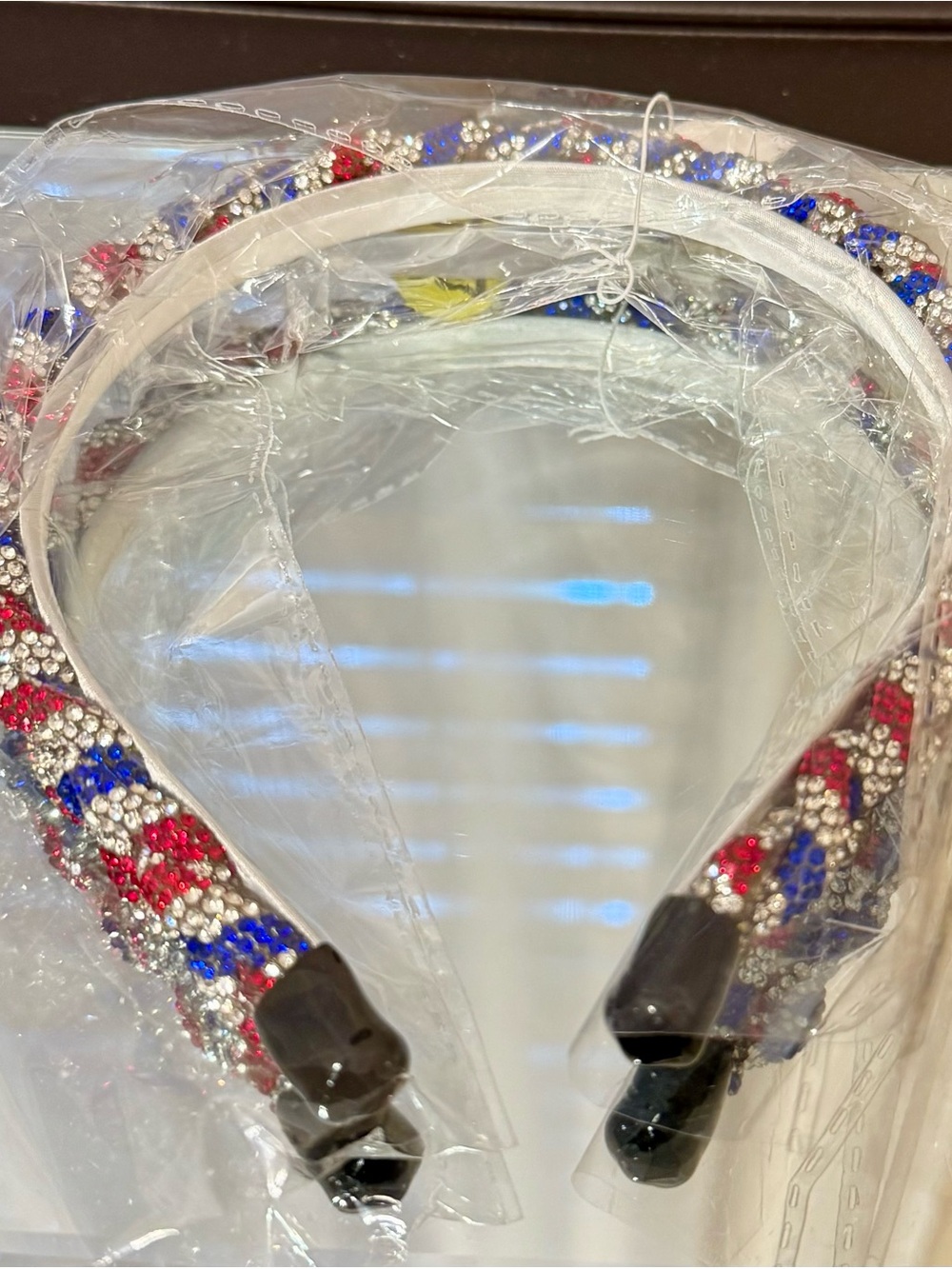 Crystal Beaded Red, White & Blue Headband